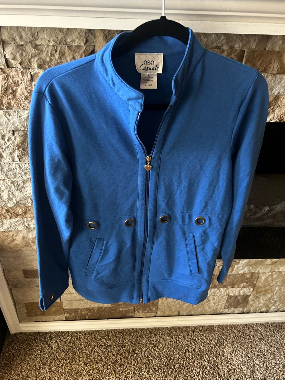 80s Vintage OSO Casual Zip Up Front with Grommets - Picture 2 of 5